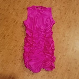 Ruched fuchsia mini dress NWT from Fashion Nova